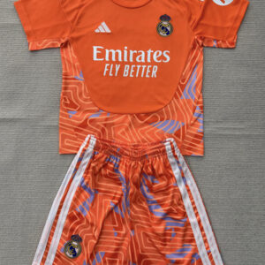 Real Madrid 2026/27 Orange Goalkeeper Jersey – Kids Version